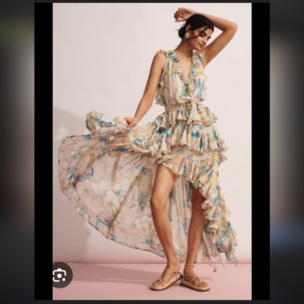 Maeve Floral Ruffle‎ High-Low Dress